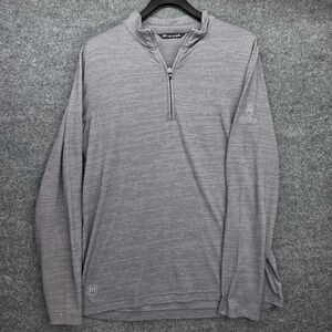 TravisMathew Mens Grey Space Dye Quarter Zip Silverado Napa Valley Pullover M‎